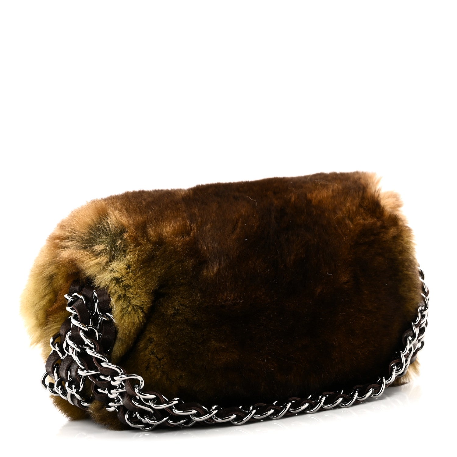 Chanel Rabbit Fur Chain Flap Brown 3 of 11
