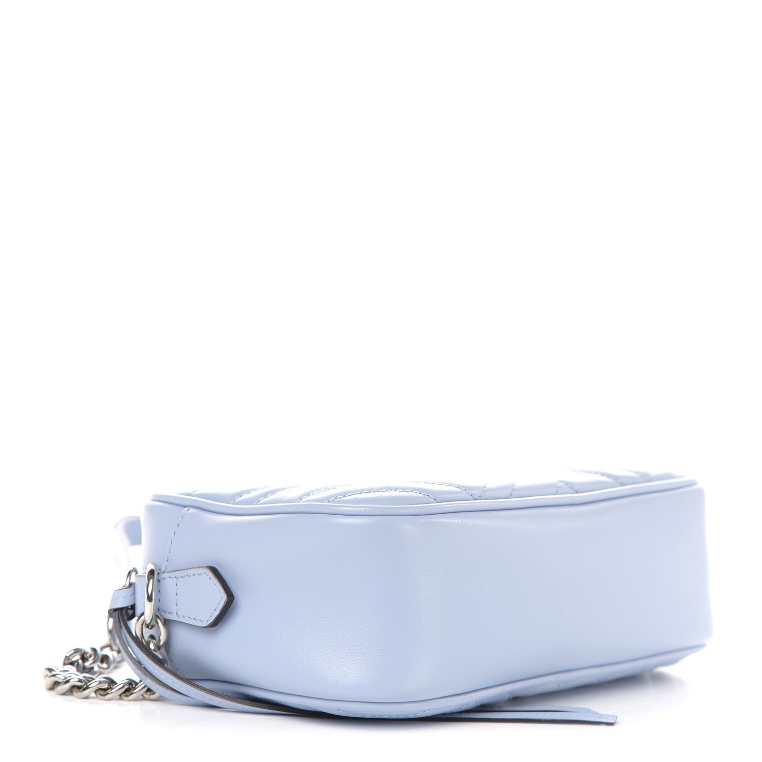 Gucci Calfskin Matelasse Small GG Marmont Chain Shoulder Bag Porcelain Light Blue 4 of 11