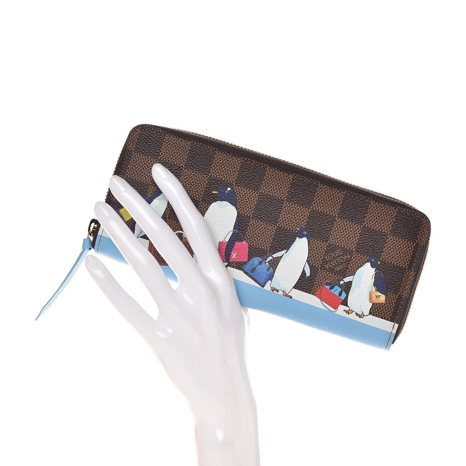 Louis Vuitton Damier Ebene 2017 Christmas Animation Clemence Wallet 2 of 10