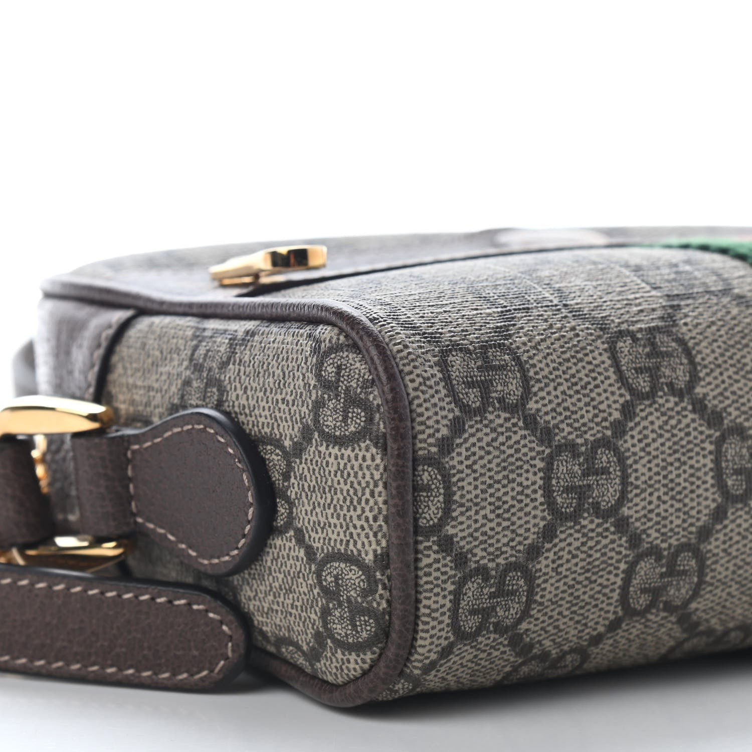 Gucci GG Supreme Monogram Web Mini Ophidia Shoulder Bag Brown 8 of 9