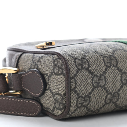 Gucci GG Supreme Monogram Web Mini Ophidia Shoulder Bag Brown 8 of 9
