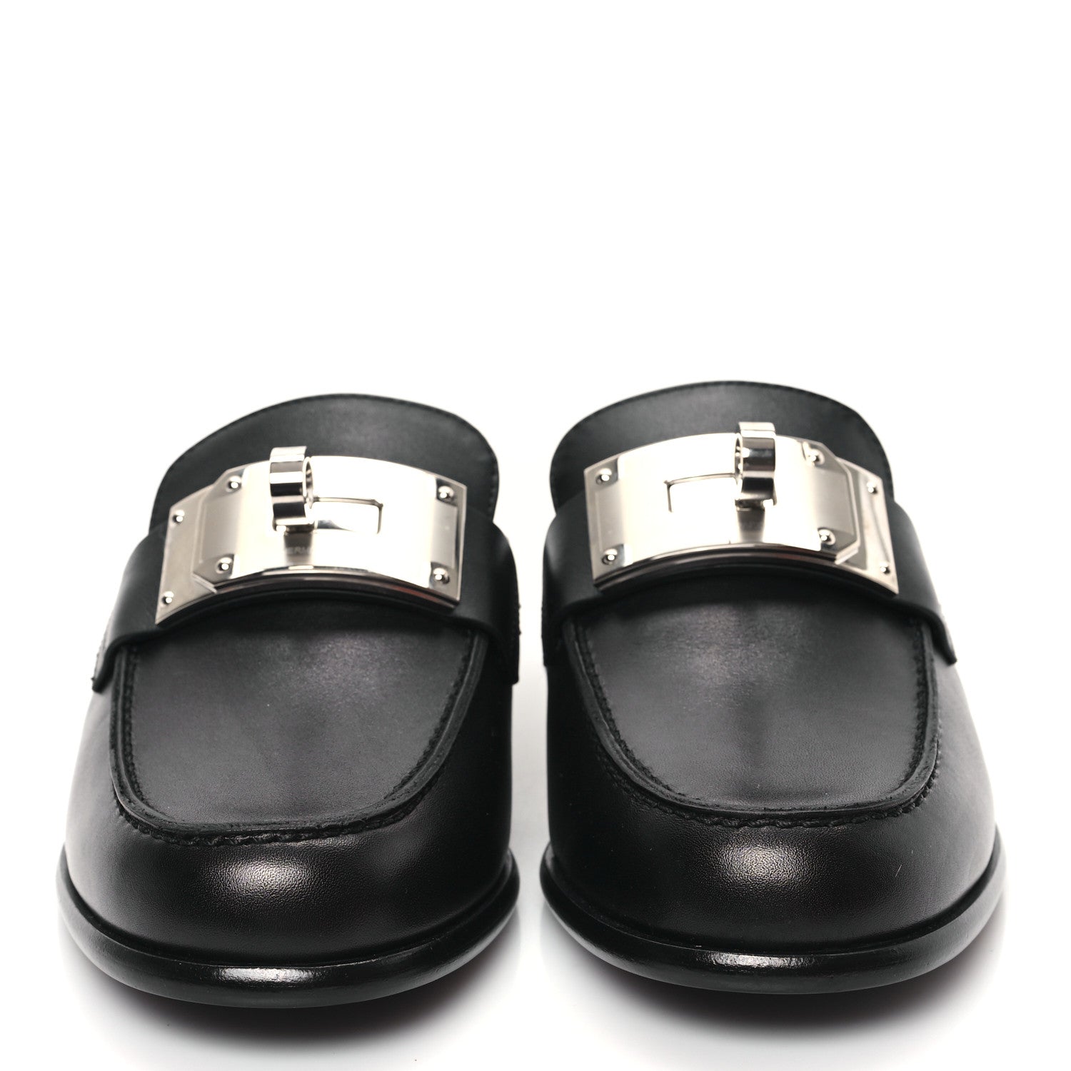 Hermes Calfskin Iota Mules 37 Black 2 of 9