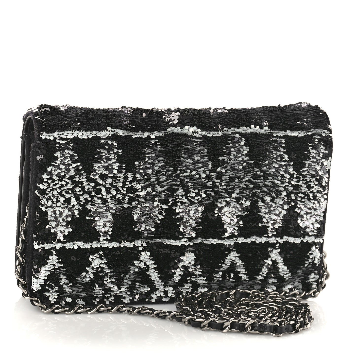 Sequin Wallet On Chain WOC Black Ecru White