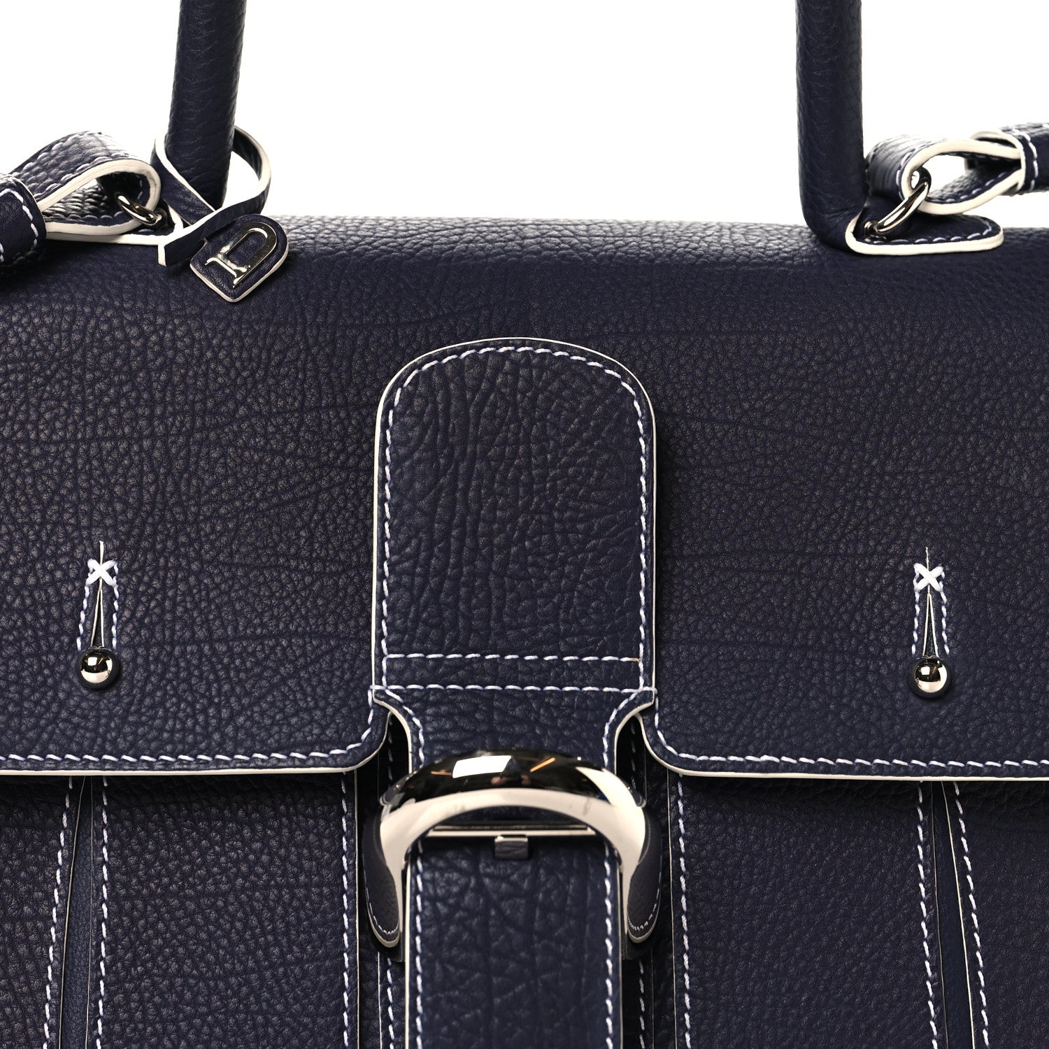 Delvaux Rodeo Calfskin MM Brillant Satchel Indigo White 8 of 11