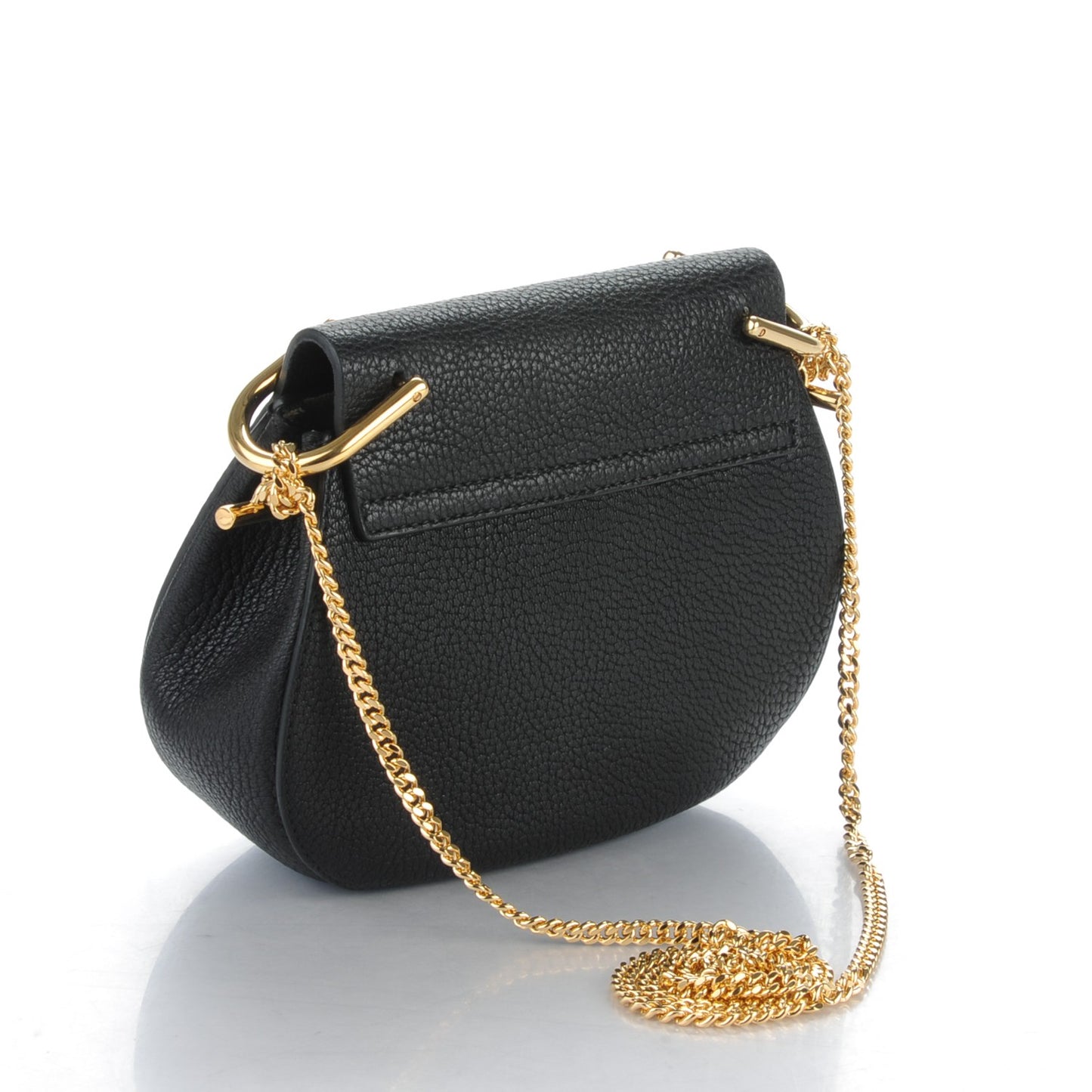 Grained Lambskin Mini Drew Shoulder Bag Black