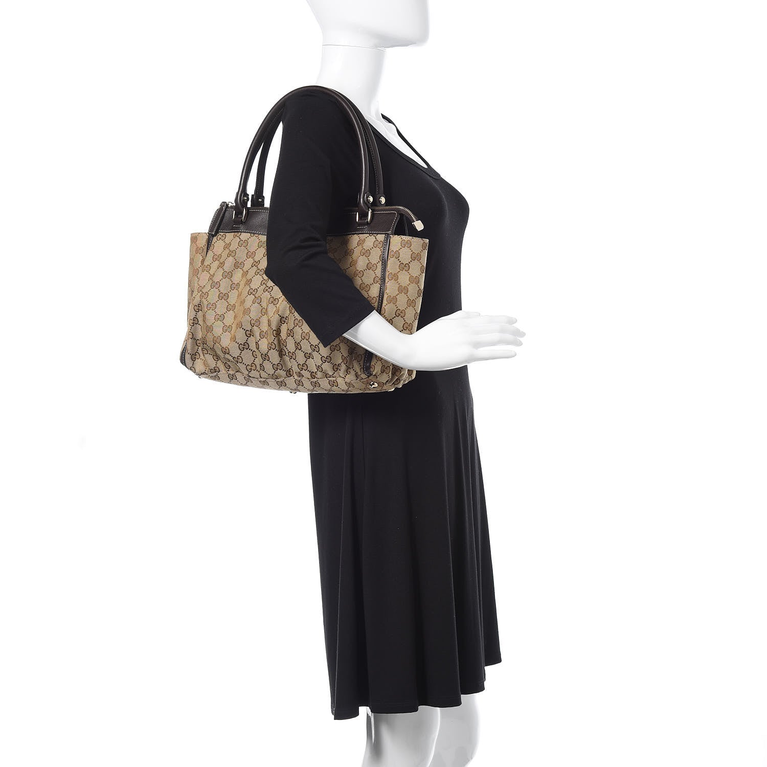 Gucci Monogram D Gold Tote Dark Brown 2 of 14
