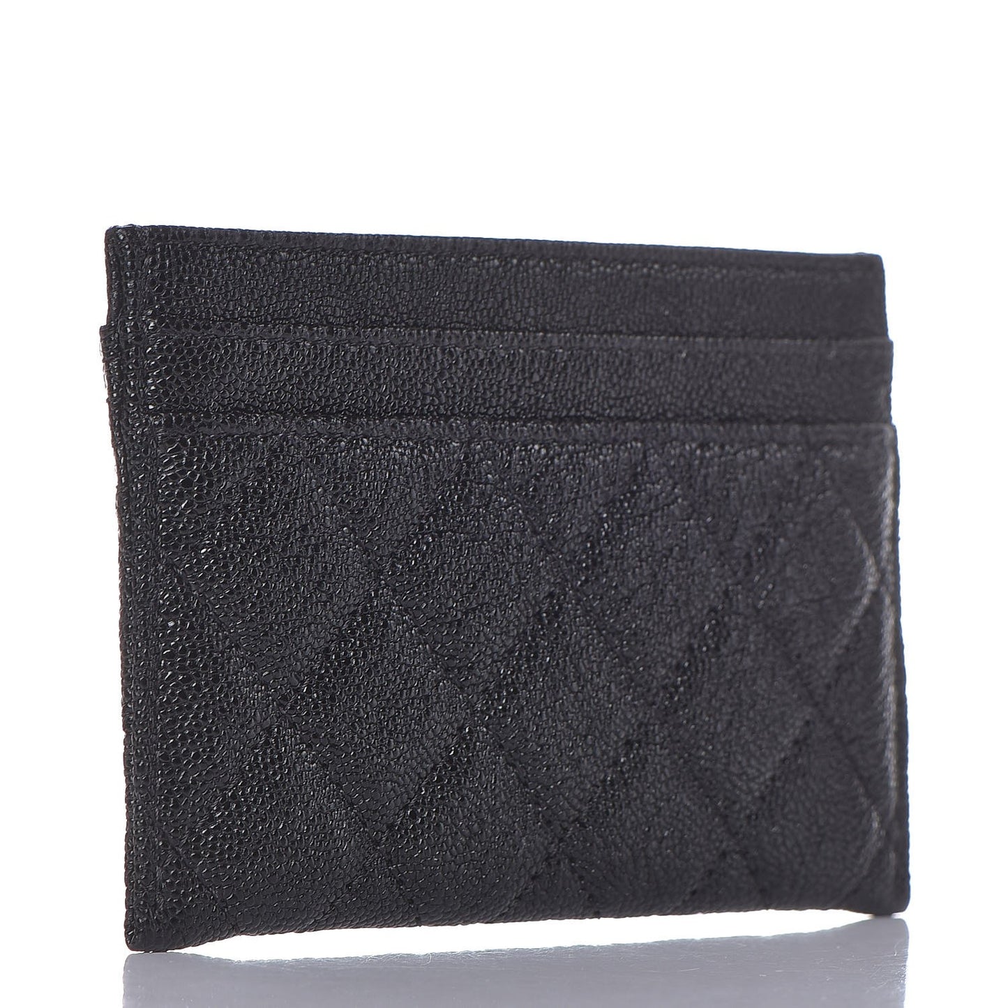 Caviar Quilted Boy Card Holder Black