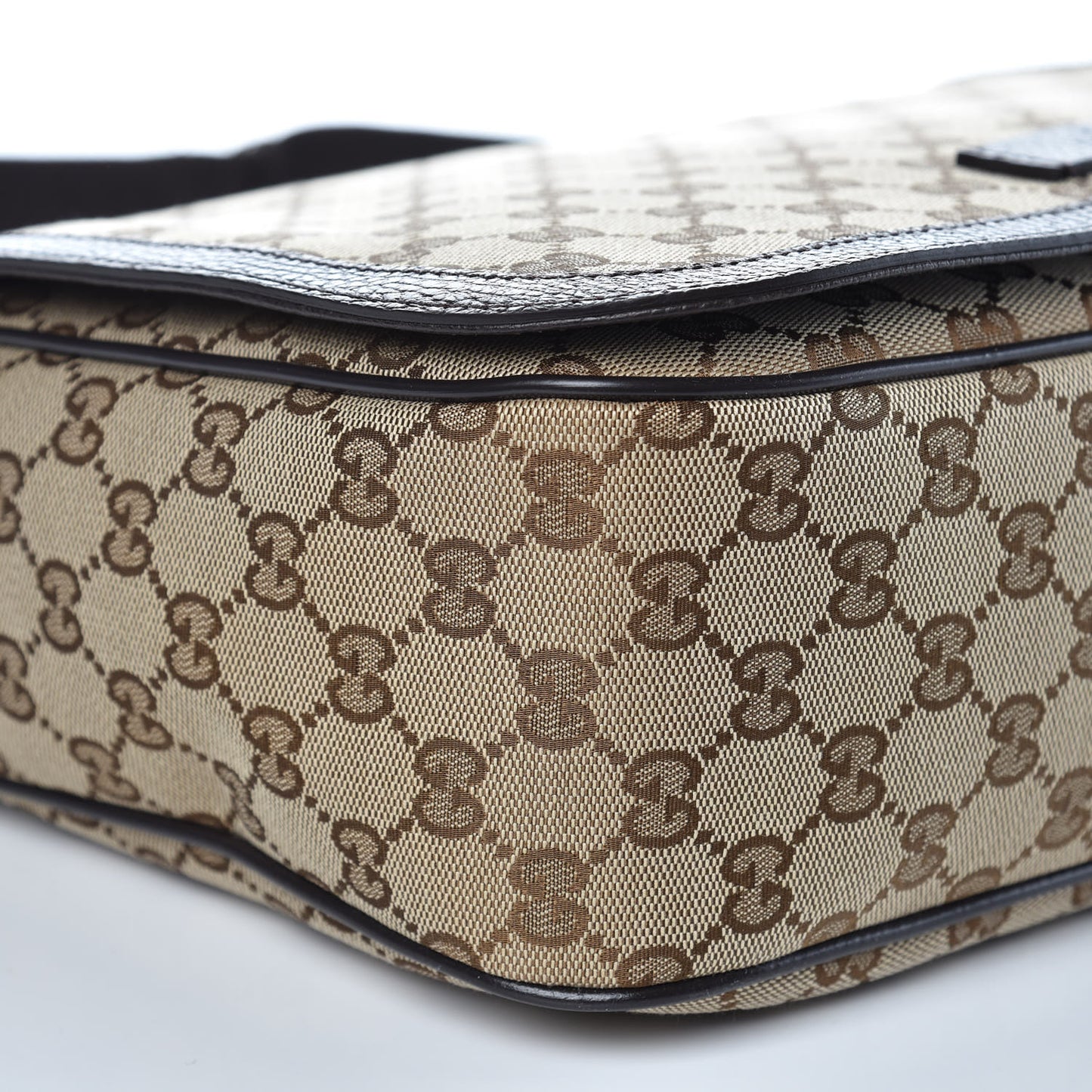 Monogram Large Flap Messenger Bag Beige Dark Brown