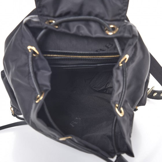Nylon Medium Rucksack Backpack Black