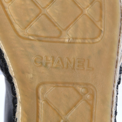 Chanel Lambskin Quilted CC Espadrilles 40 Black 7 of 11