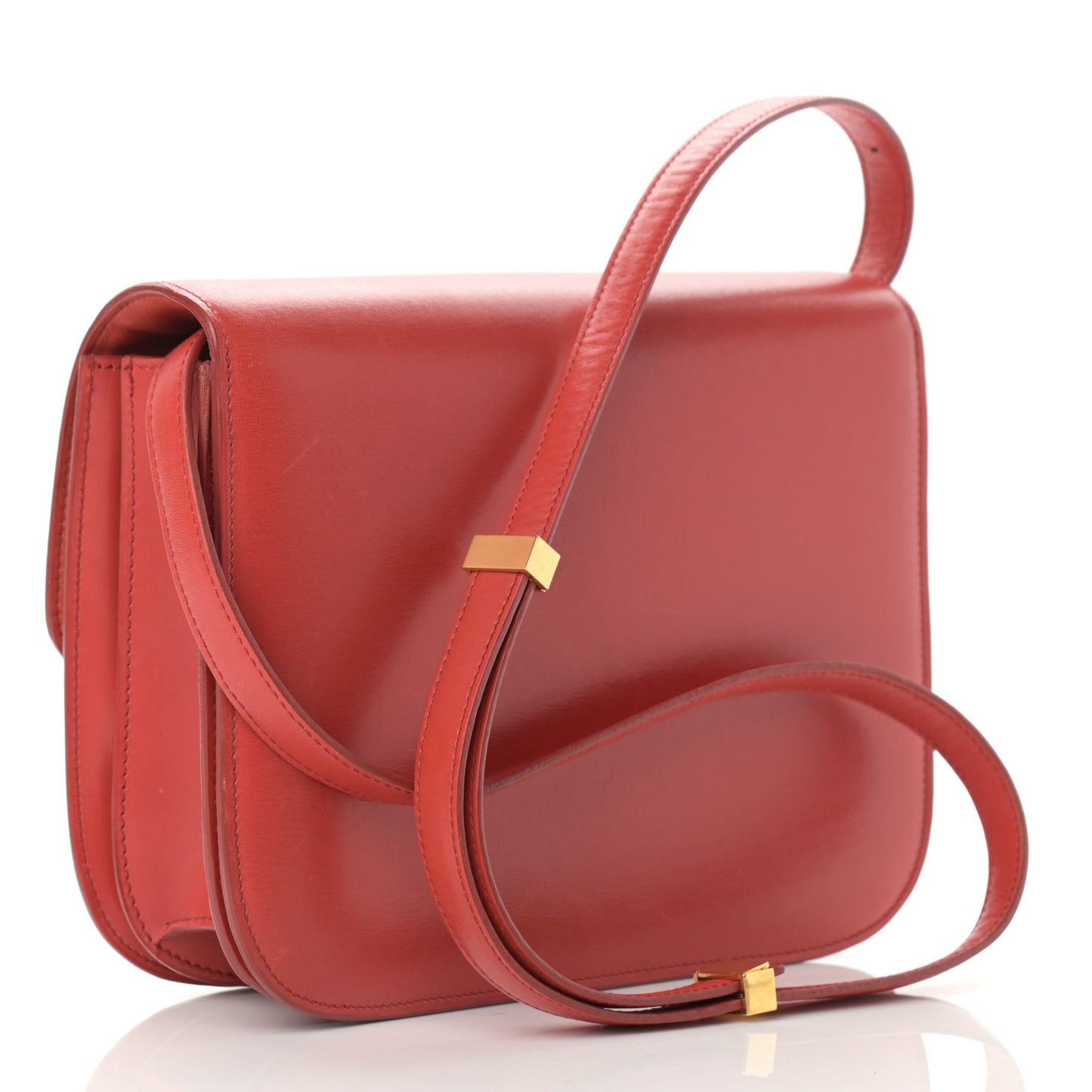 Box Calfskin Medium Classic Box Flap Bag Red