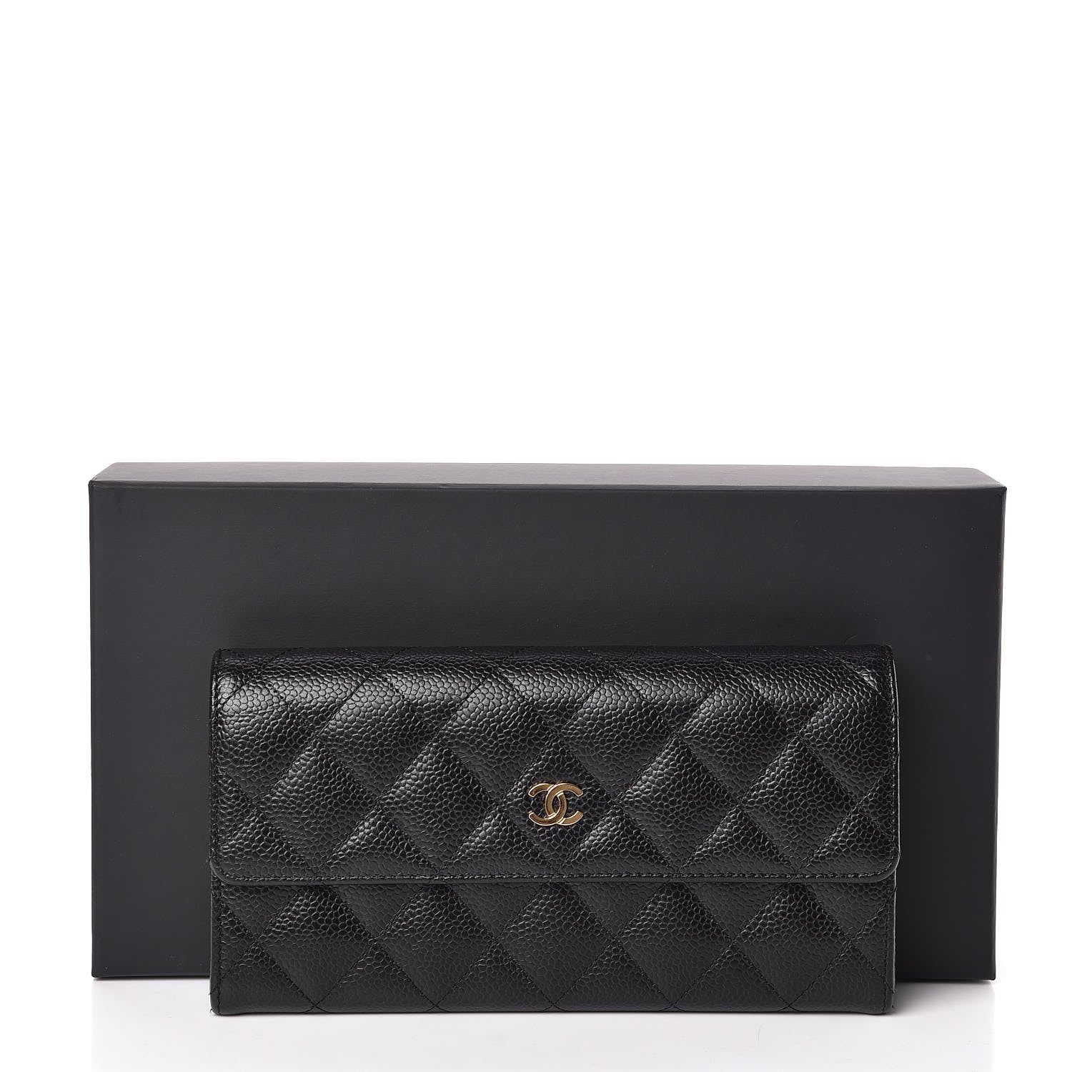 Chanel Caviar Quilted Large Gusset Flap Wallet Black 9 of 9