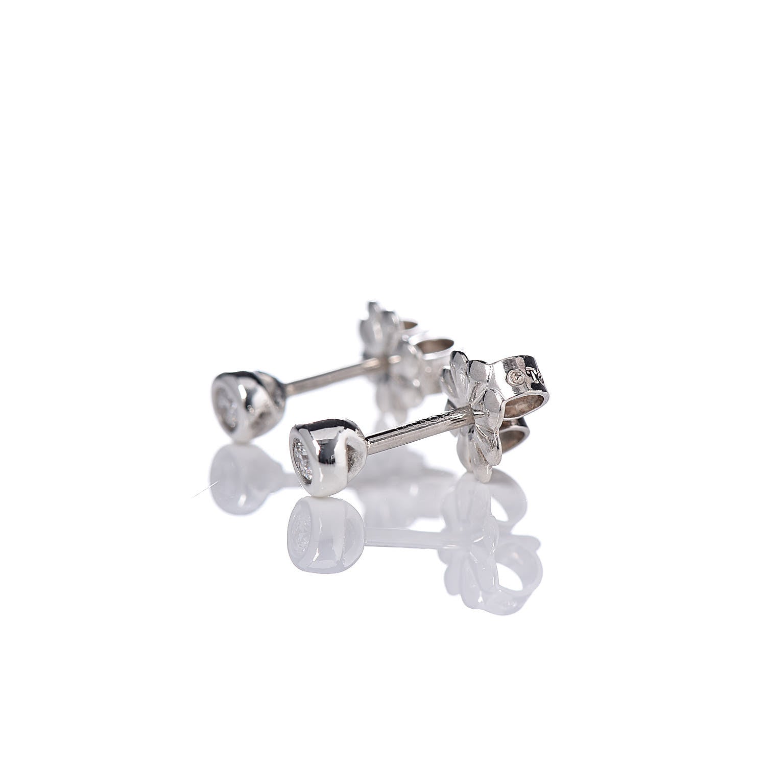 Tiffany Sterling Silver Diamond .06ctw Elsa Peretti Diamonds By The Yard Earrings 3 of 4
