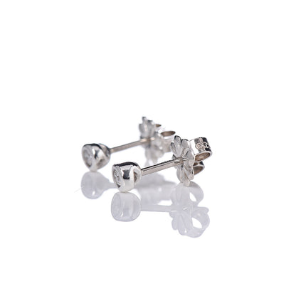 Tiffany Sterling Silver Diamond .06ctw Elsa Peretti Diamonds By The Yard Earrings 3 of 4