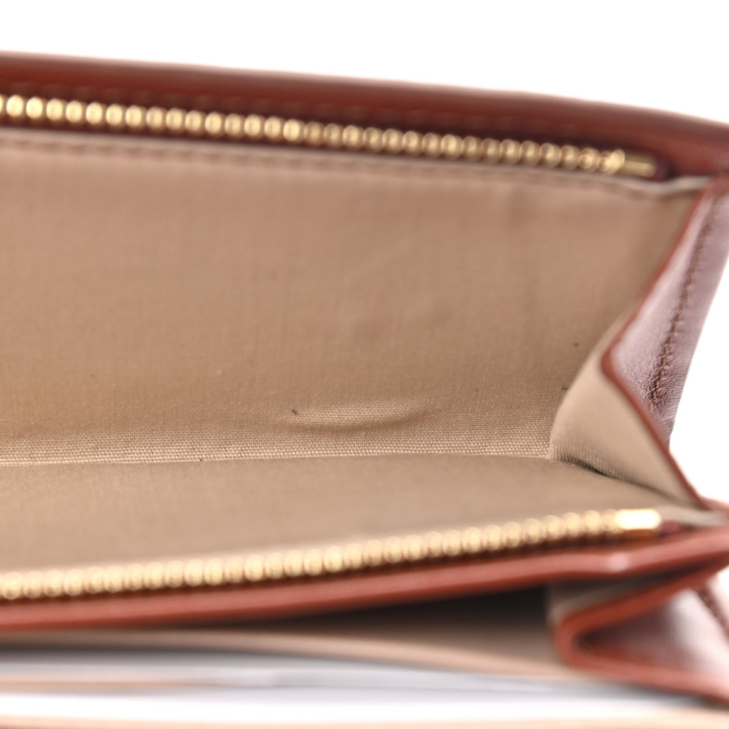 Grained Calfskin Aby Long Wallet Sepia Brown