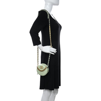 Chanel Lambskin Quilted Chanel 19 Round Clutch With Chain Light Green 2 of 11