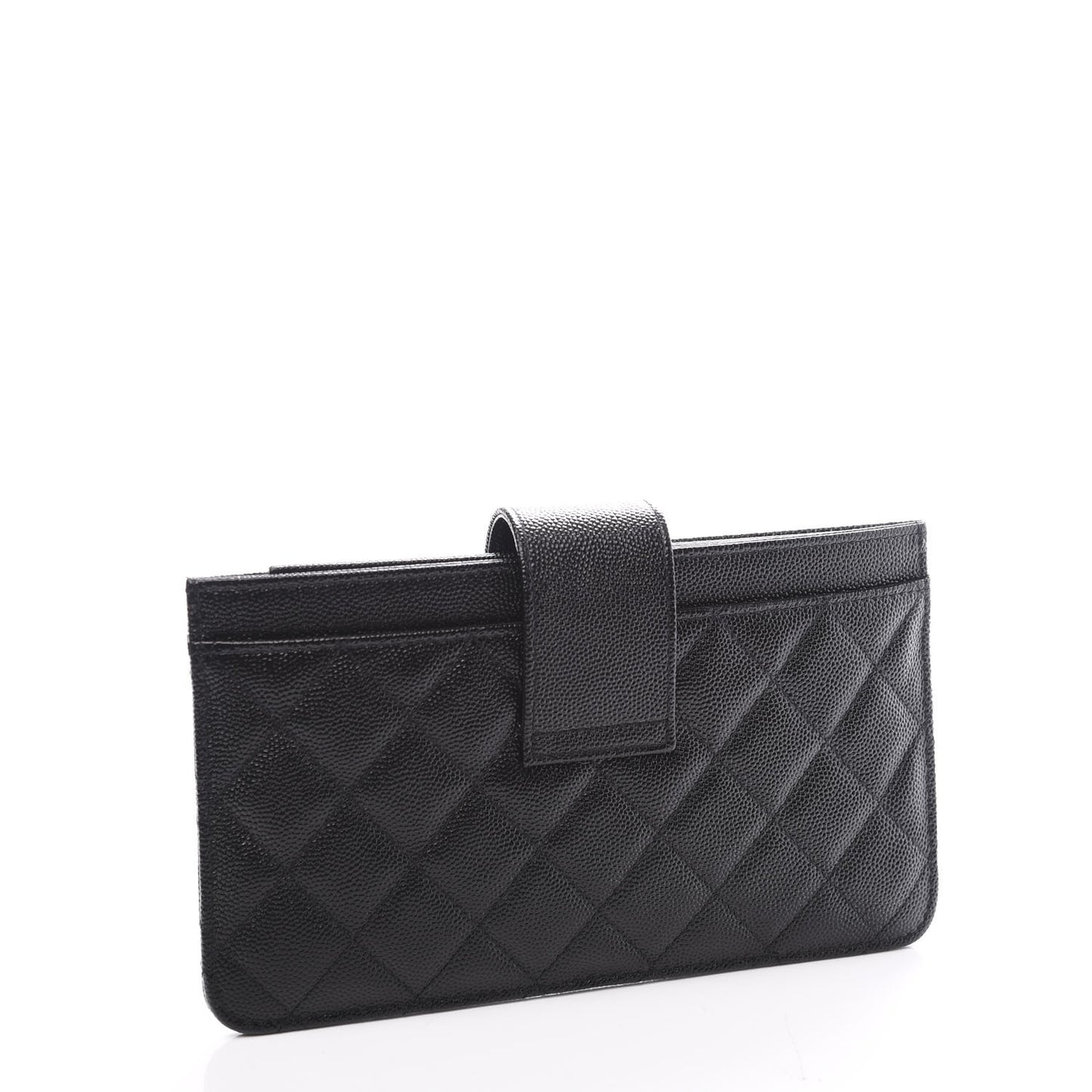 Caviar Quilted CC Strap Pouch Black