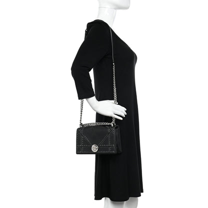 Christian Dior Grained Calfskin Perforated Diorama Flap Bag Black 2 of 13