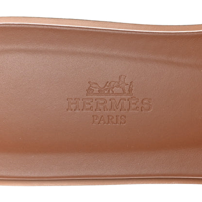 Hermes Box Calfskin Oran Sandals 37 Gold 8 of 10