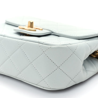 Chanel Grained Calfskin Quilted Flap Light Blue 10 of 11
