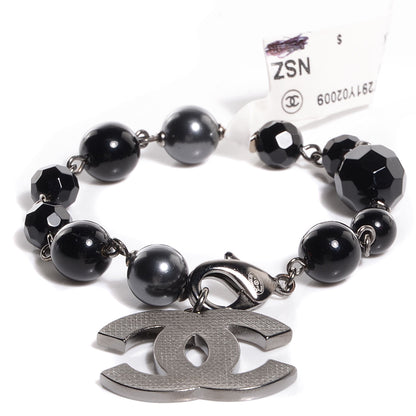 Chanel Beaded CC Bracelet Black 1 of 5