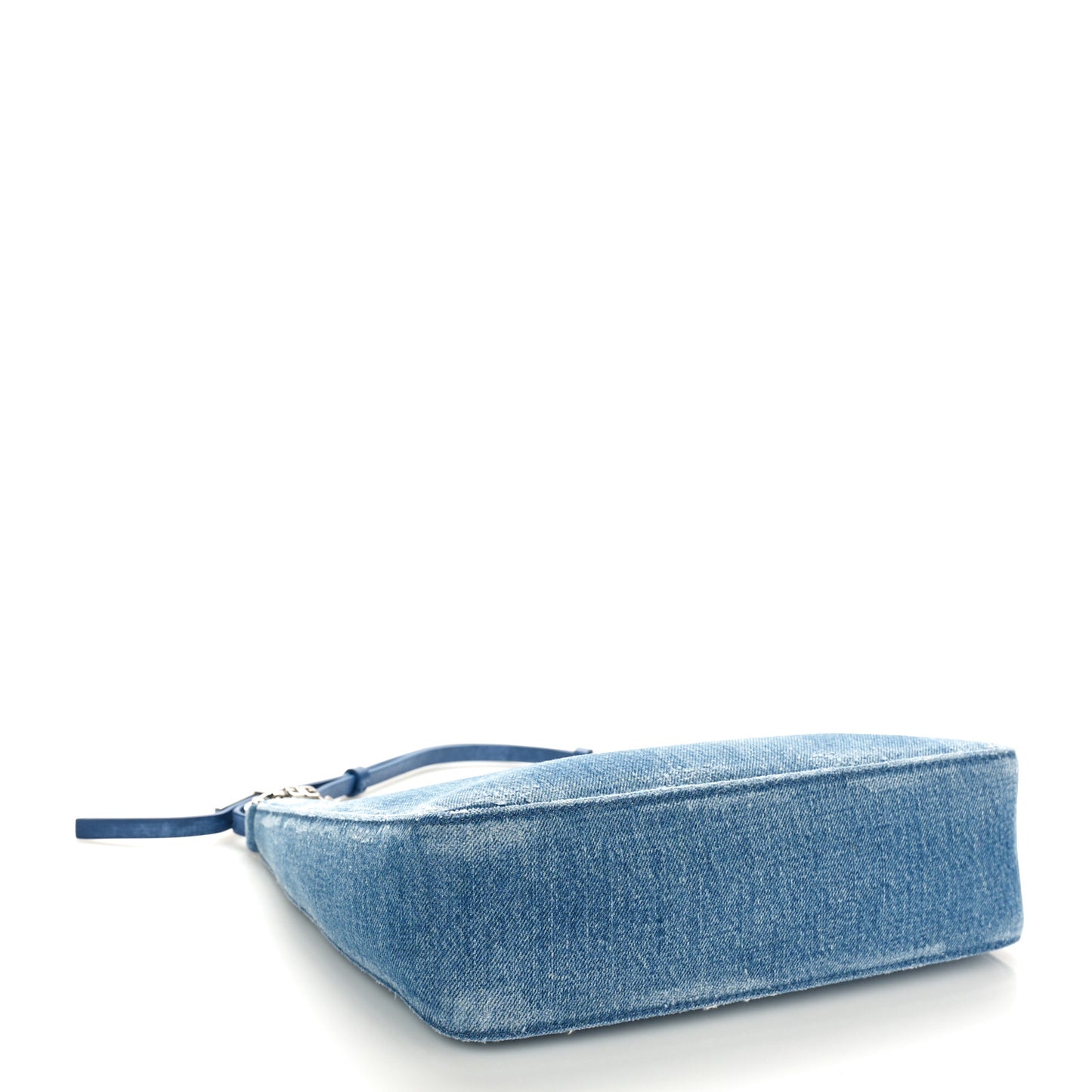 Denim Small Moon Cut Out Shoulder Bag Blue