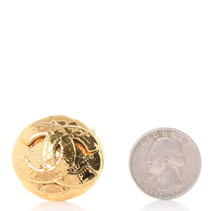 Chanel Round Quilted CC Clip On Earrings Gold 2 of 5