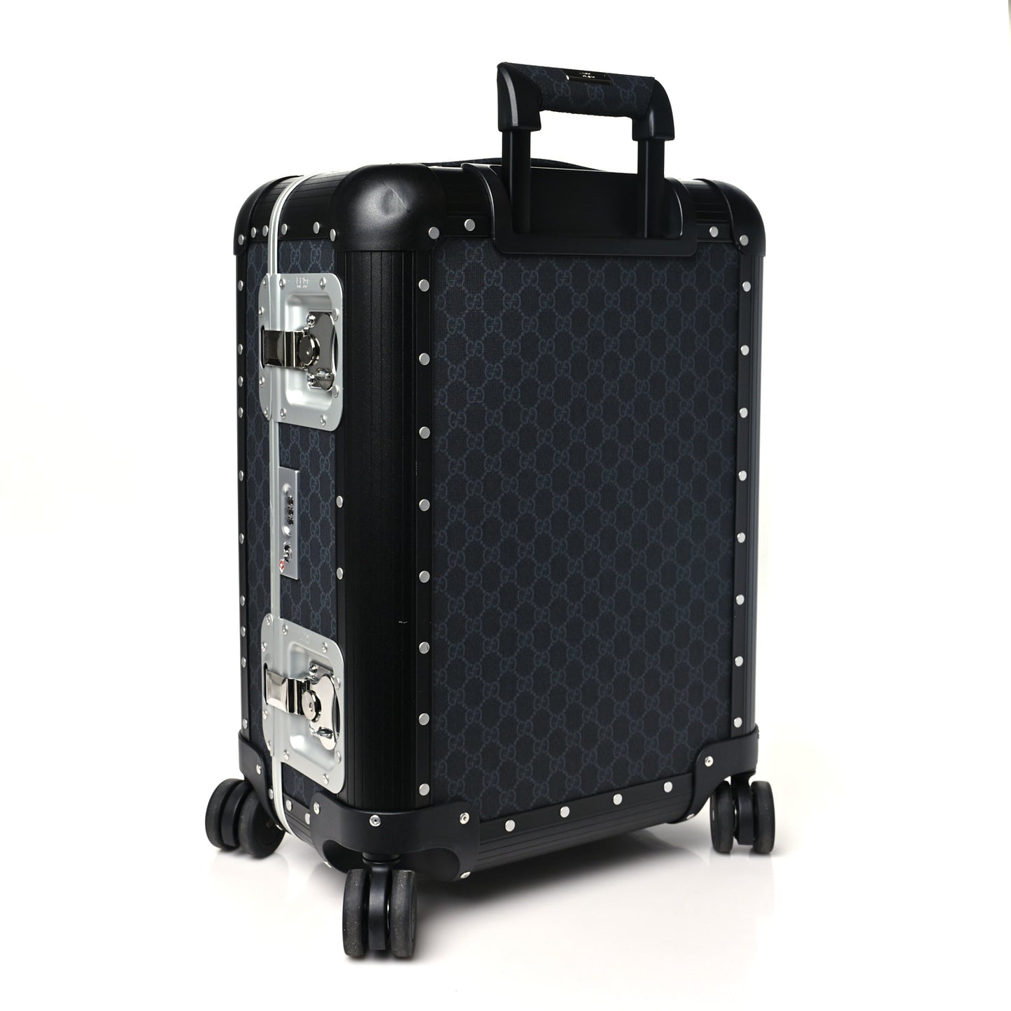 Aluminum GG Supreme Monogram Porter Cabin Plus Trolley Black