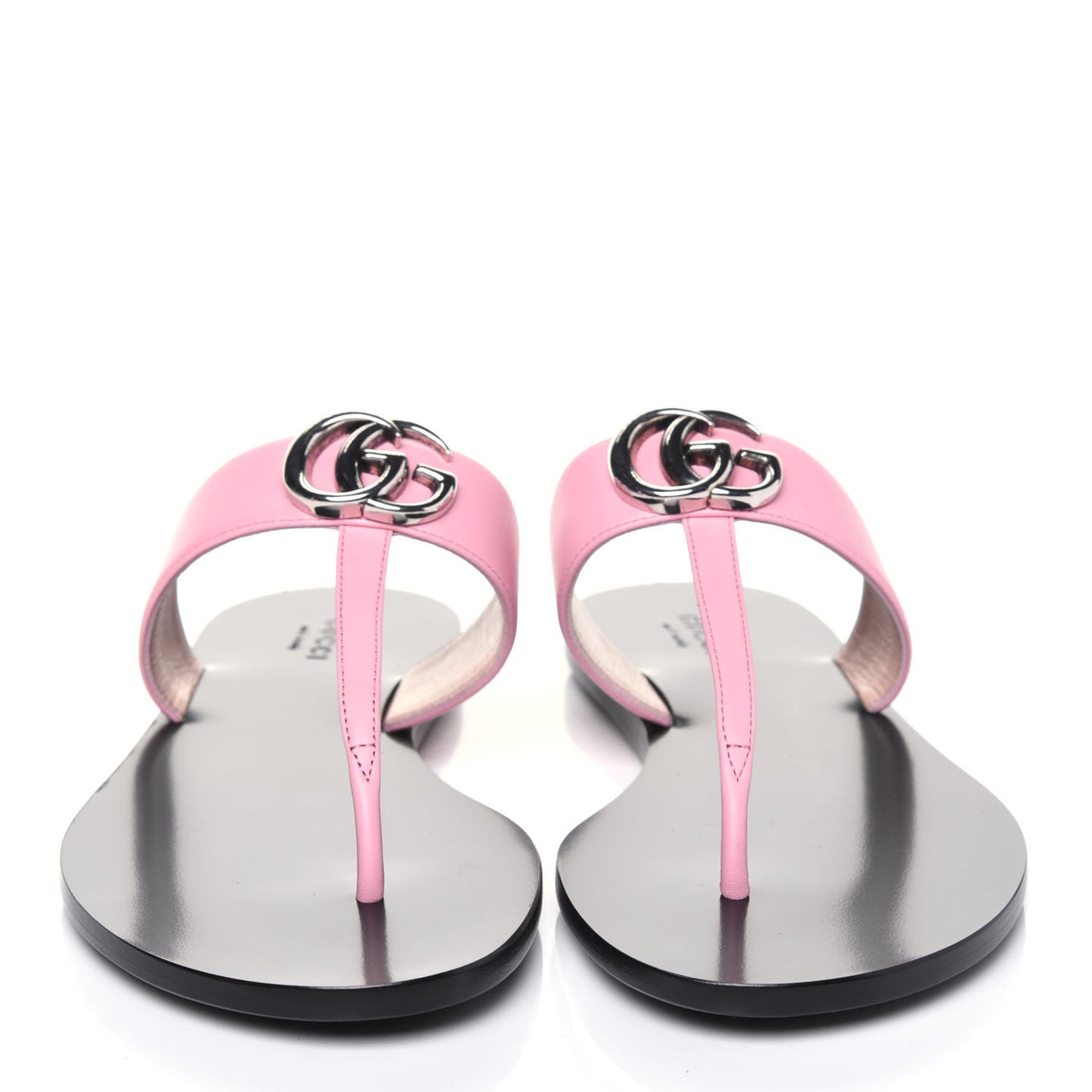 Calfskin GG Marmont Thong Sandals 38.5 Wild Rose