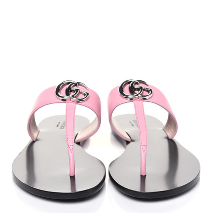 Gucci Calfskin GG Marmont Thong Sandals 38.5 Wild Rose 2 of 7
