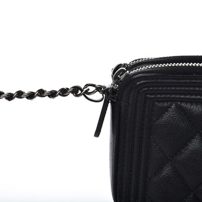 Chanel Calfskin Quilted Small Boy Clutch With Chain Black 11 of 11