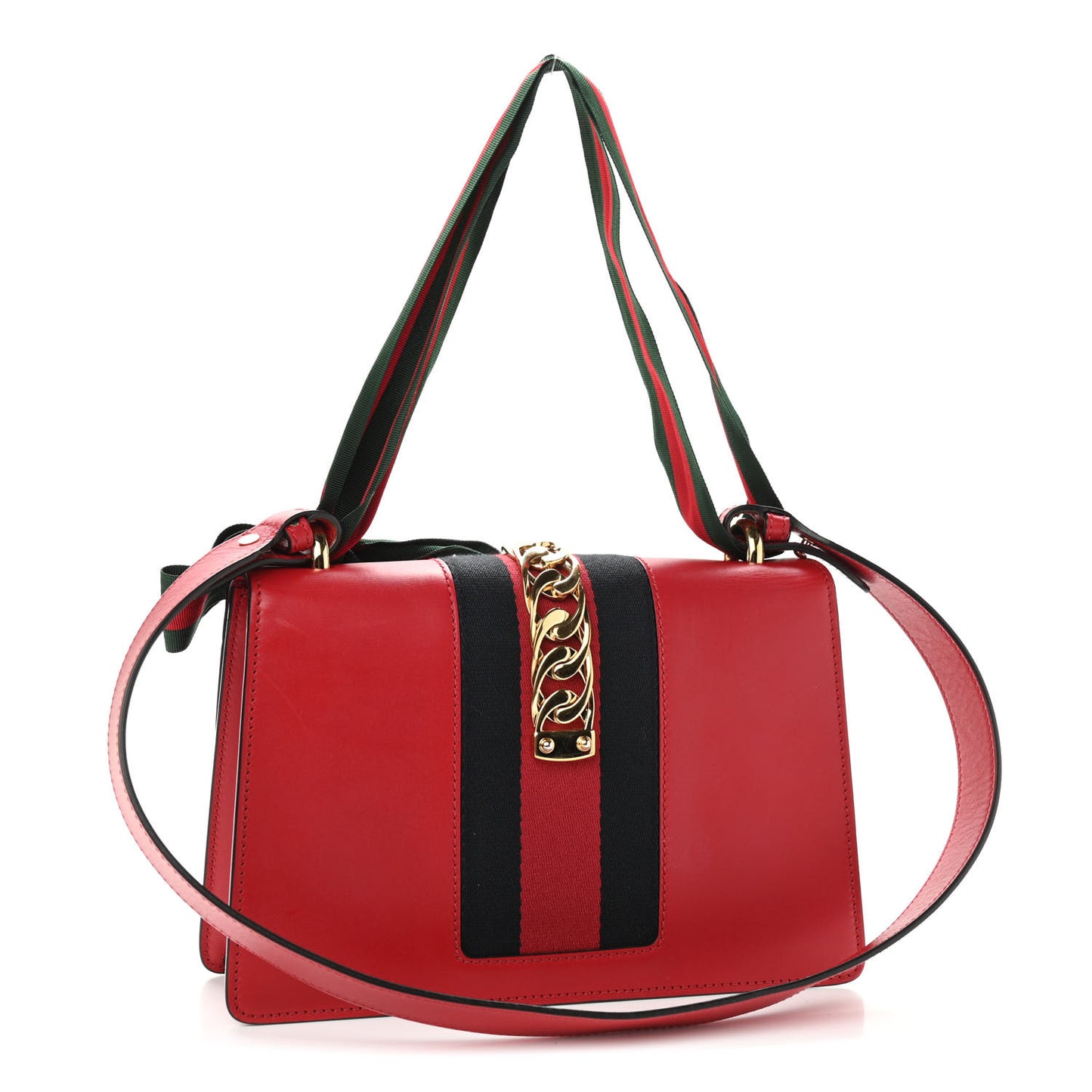 Calfskin Small Sylvie Shoulder Bag Hibiscus Red