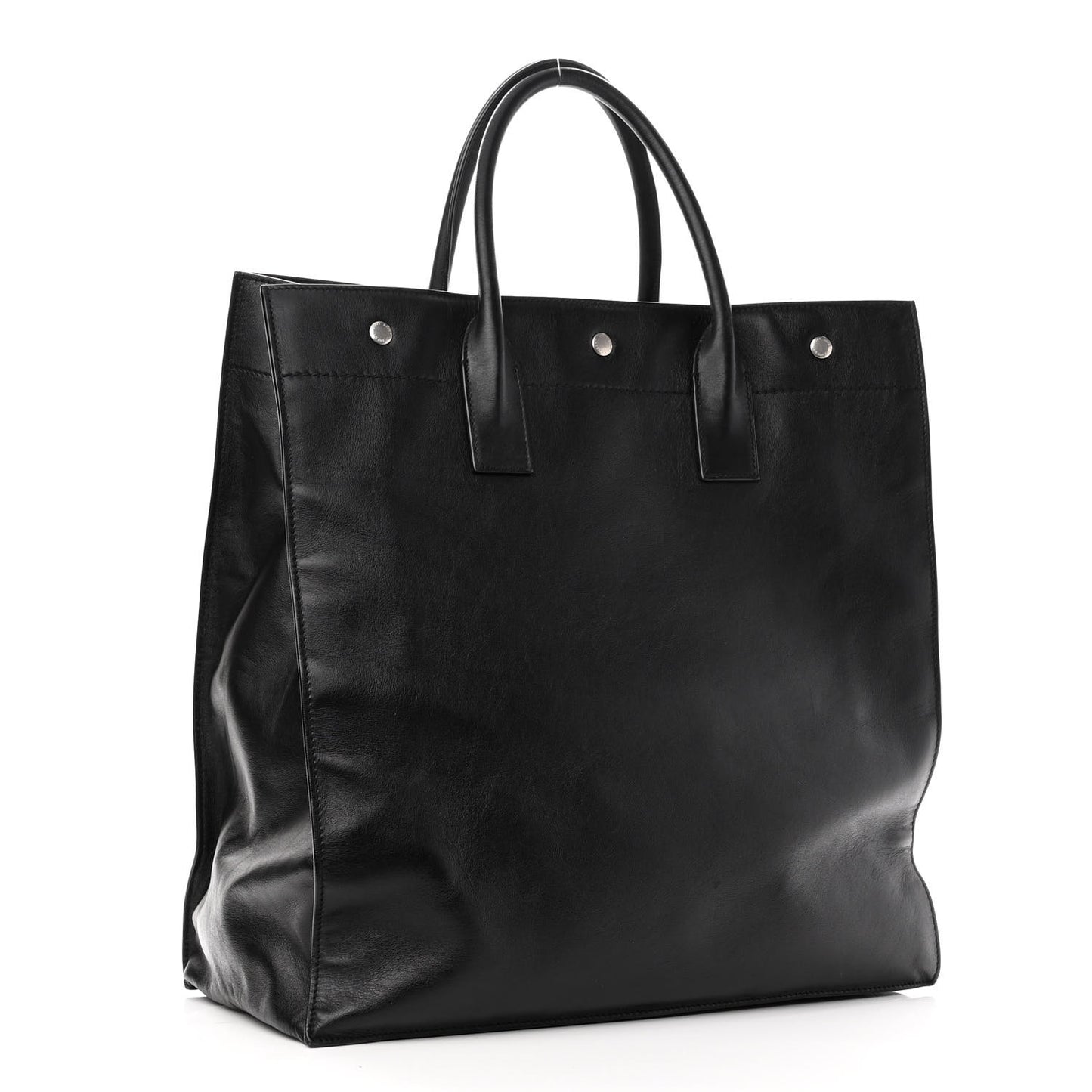 Calfskin Rive Gauche North South Tote Black