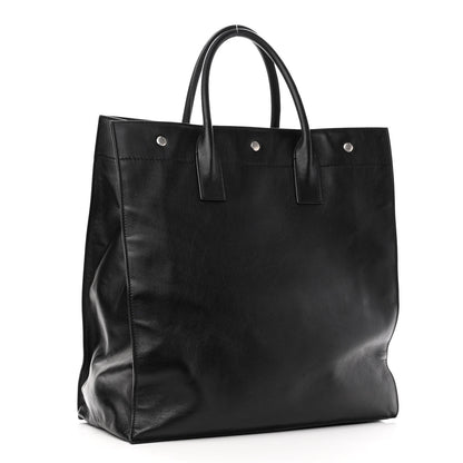 Saint Laurent Calfskin Rive Gauche North South Tote Black 3 of 12