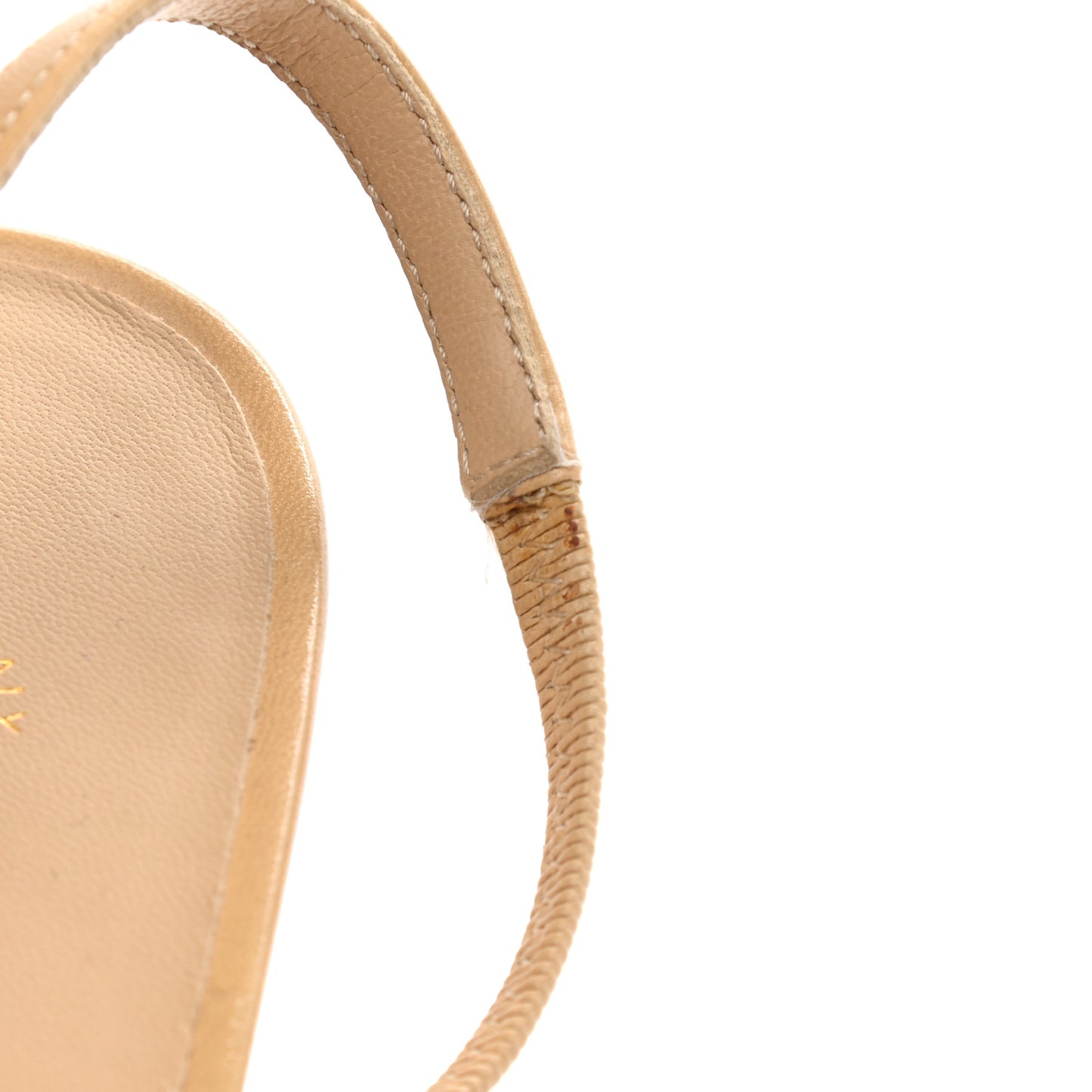 Goatskin Grosgrain Cap Toe CC Slingback Pumps 37.5 Beige Black