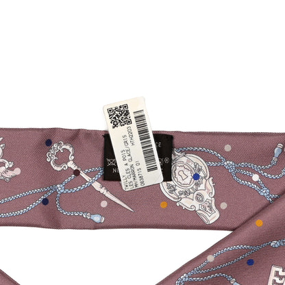 Hermes Silk Les Cles A Pois Twilly Marron Glace Gris 3 of 4
