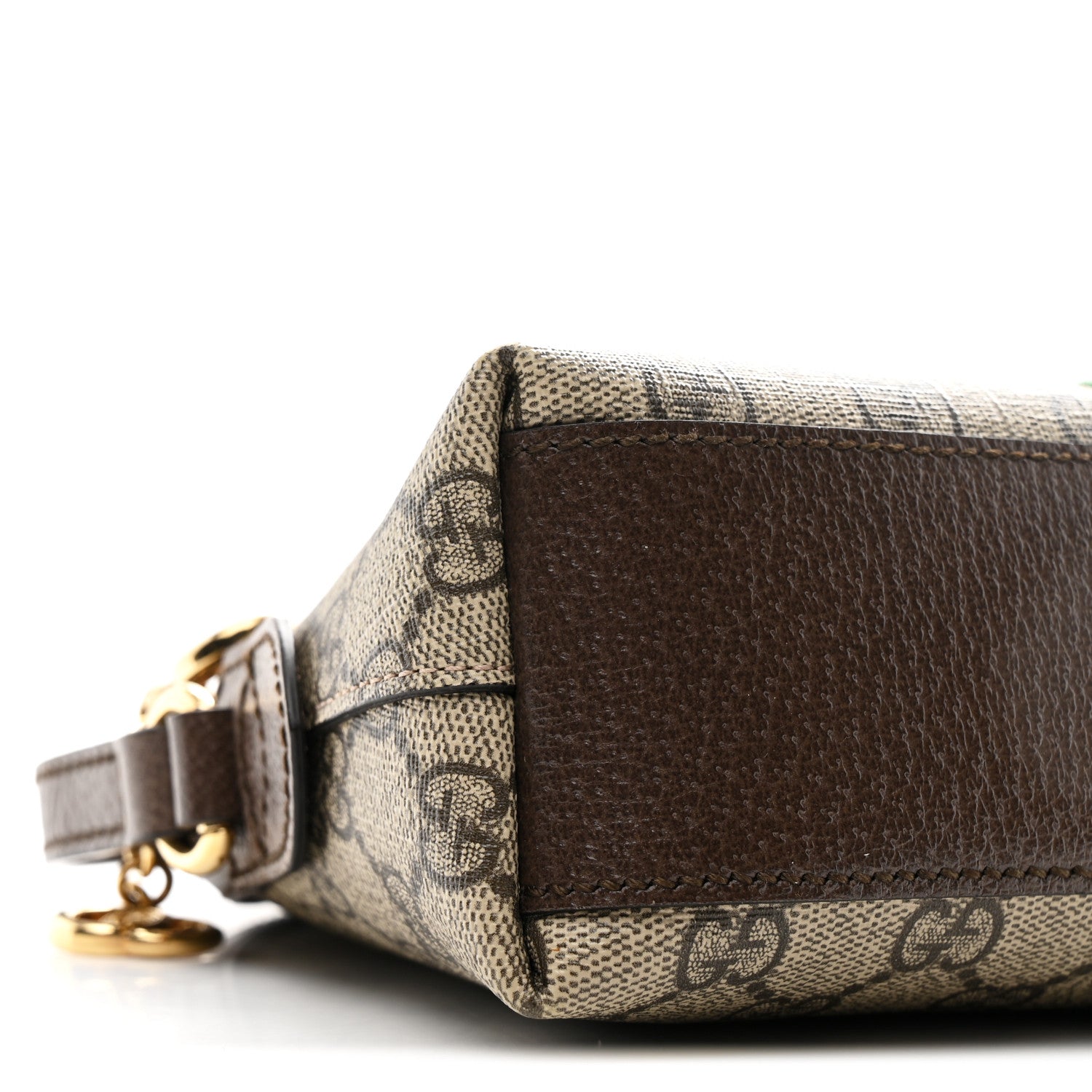 Gucci GG Supreme Monogram Textured Dollar Calfskin Web Small Ophidia Dome Shoulder Bag Beige Ebony New Acero 9 of 10