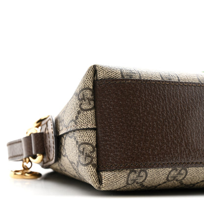 Gucci GG Supreme Monogram Textured Dollar Calfskin Web Small Ophidia Dome Shoulder Bag Beige Ebony New Acero 9 of 10