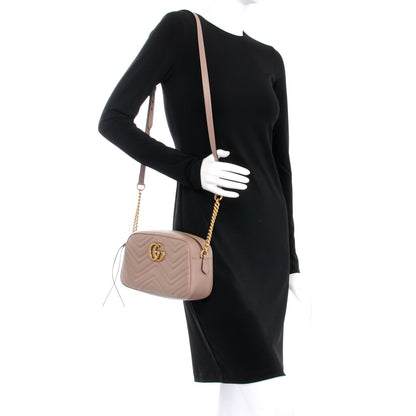 Gucci Calfskin Matelasse Small GG Marmont Chain Shoulder Bag Porcelain Rose 2 of 7