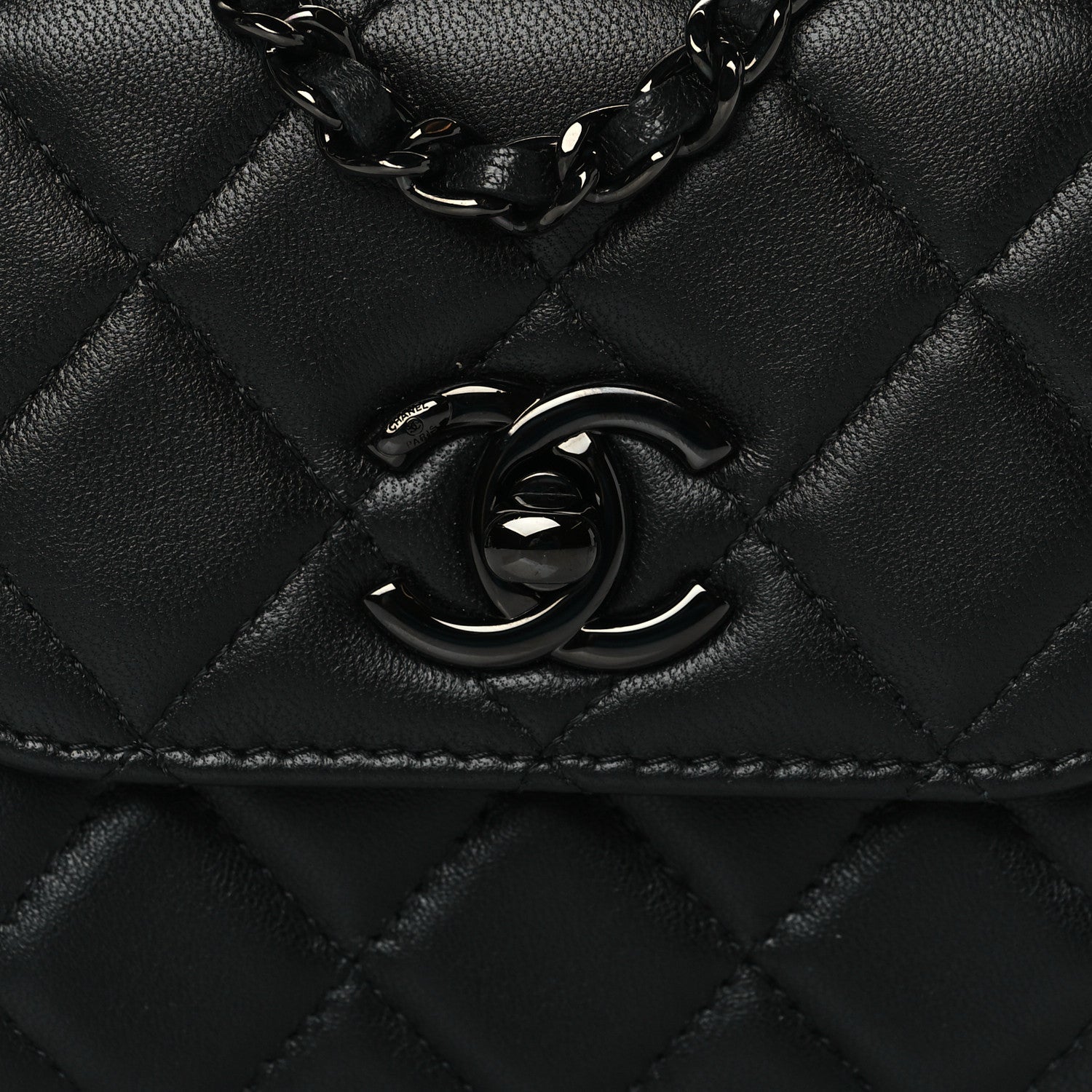 Chanel Lambskin Quilted Mini Trendy CC Chain Wallet So Black 7 of 10