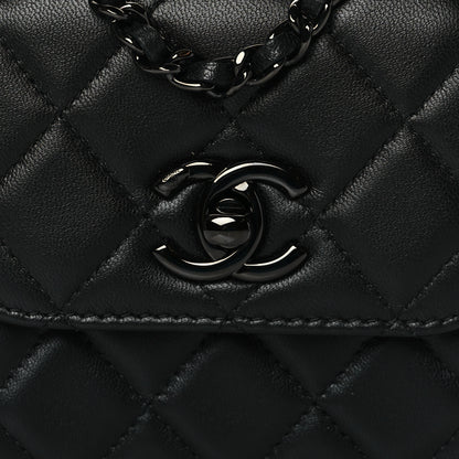 Chanel Lambskin Quilted Mini Trendy CC Chain Wallet So Black 7 of 10
