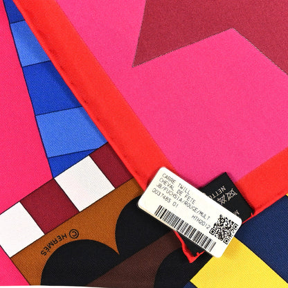 Hermes Silk Cheval De Fete Scarf 90 Fuchsia Rouge Multicolor 3 of 3