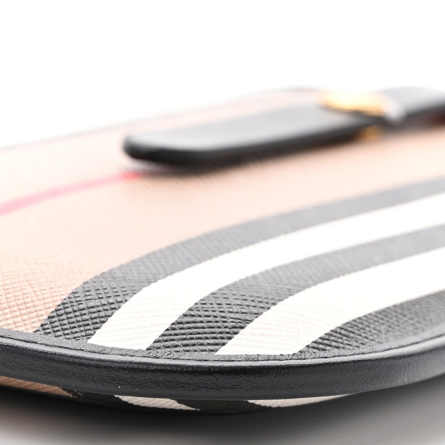 E-Canvas Calfskin Icon Stripe Anne Phone Case With Strap Archive Beige