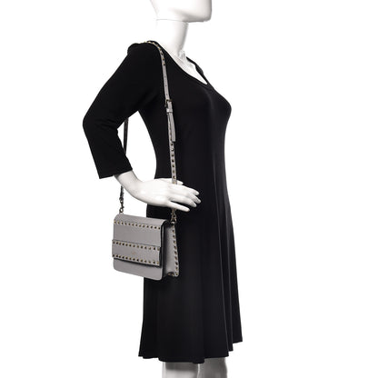 Valentino Garavani Pebbled Calfskin Rockstud Side Slip Crossbody Pastel Grey 2 of 8