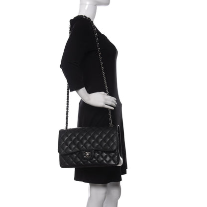 Chanel Caviar Quilted Jumbo Double Flap Black 2 of 16