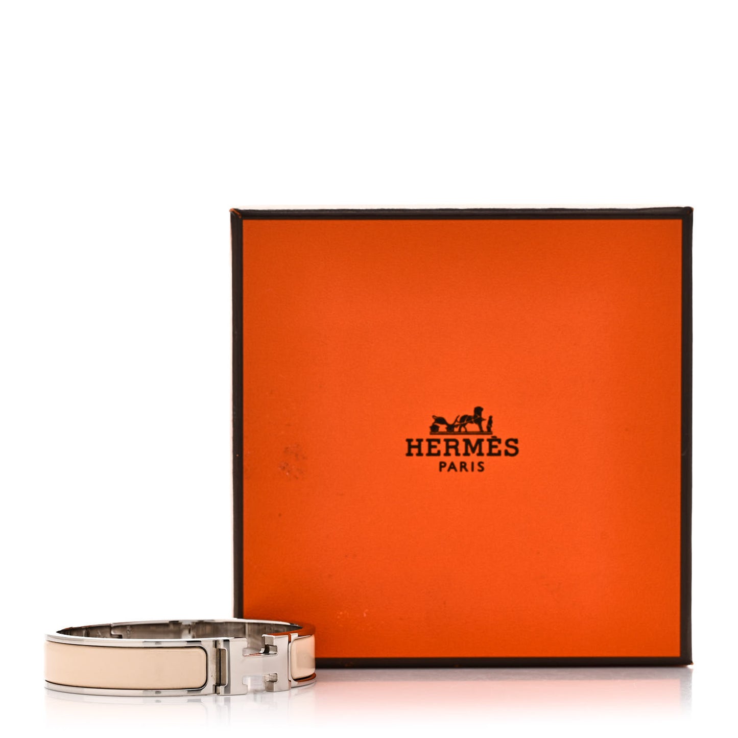 Enamel Narrow Clic Clac H Bracelet PM Beige Nacre