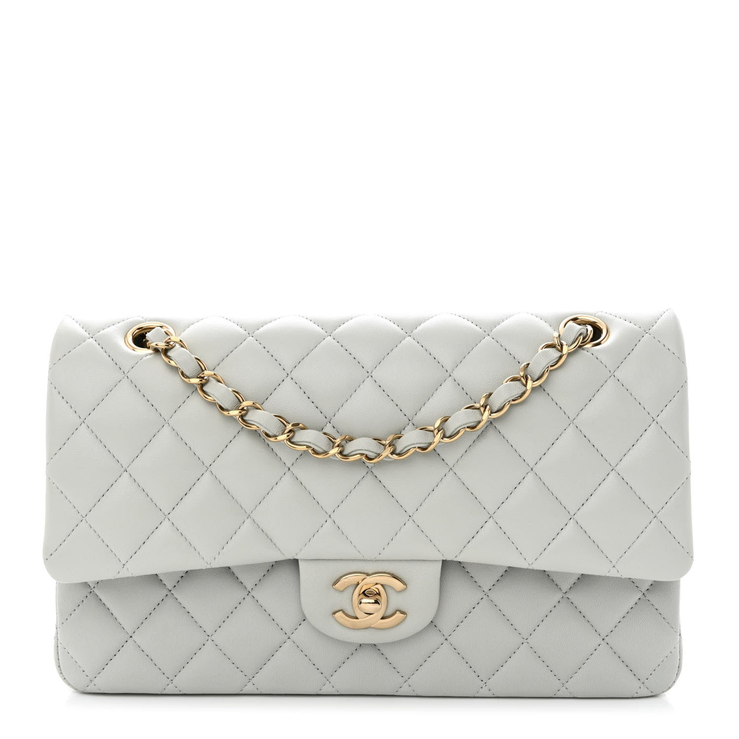 Chanel Lambskin Quilted Medium Double Flap Light Blue 1 of 11