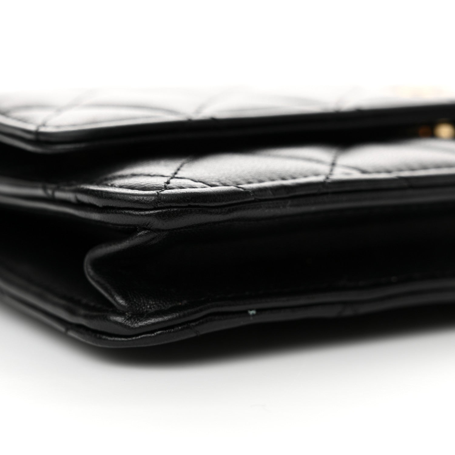 Chanel Lambskin Quilted Wallet On Chain WOC Black 10 of 12
