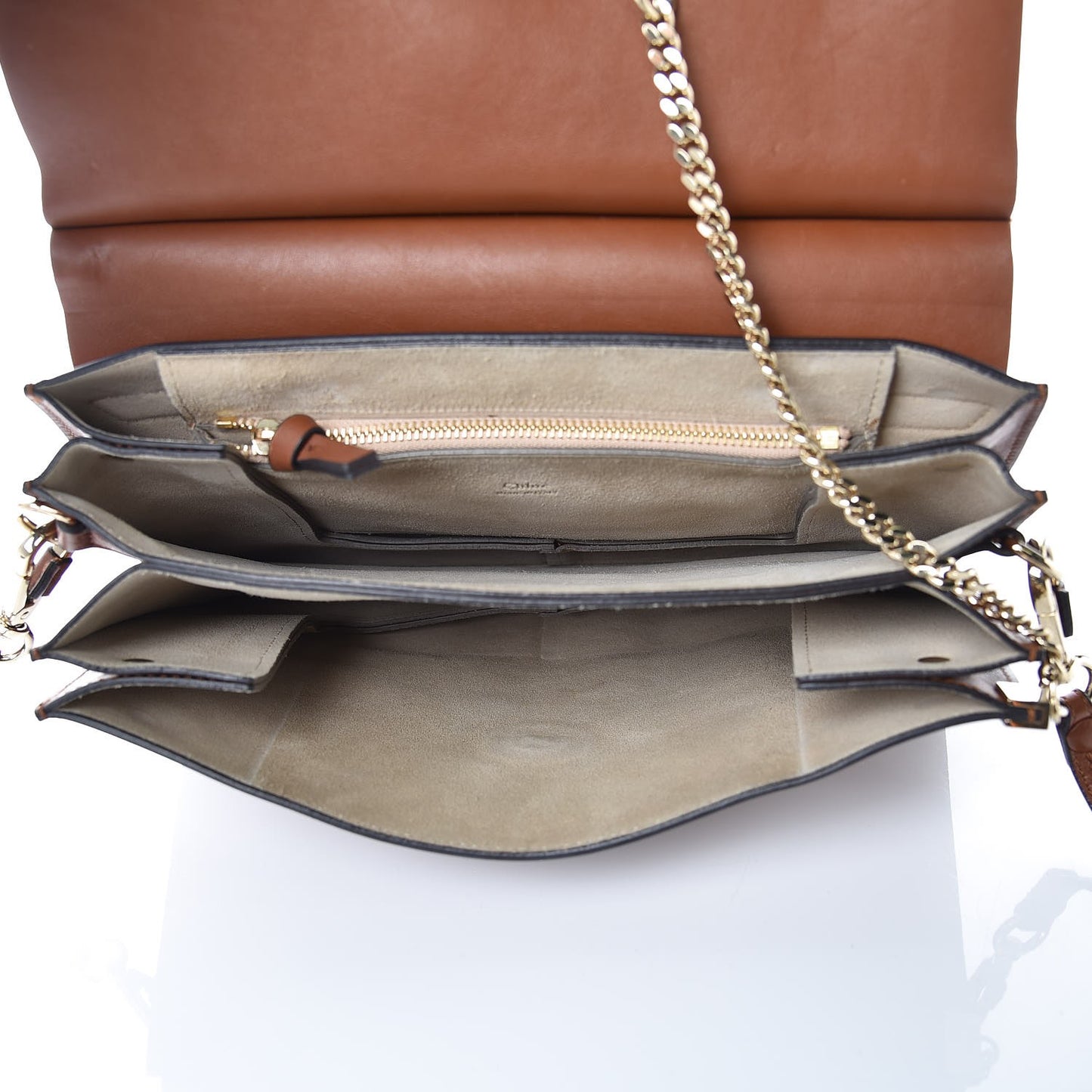 Suede Calfskin Medium Faye Shoulder Bag Tobacco
