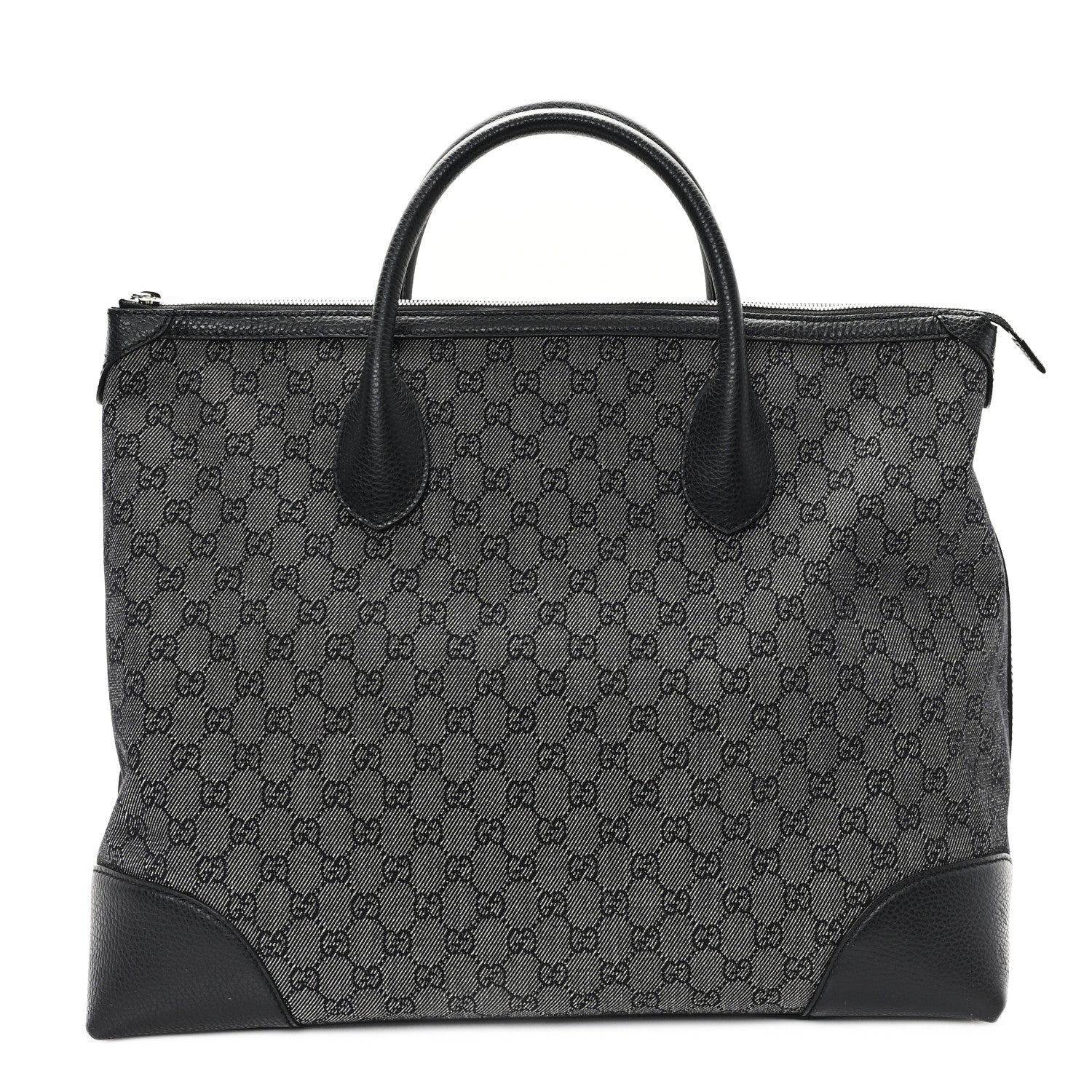 Gucci Denim Monogram Large Tote Black 1 of 12